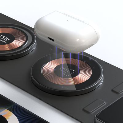 New Qi Upgrade Transparent Portable Fast Wireless Charging 3 in 1 Folding Charger