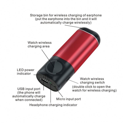 Mini Li Polymer Portable Wireless Charger 5200mah Power Bank For iWatch