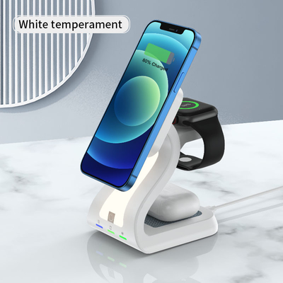 Metal Base 3 In 1 Wireless Charger Magnetic Wireless Charger For iWatch Earphone