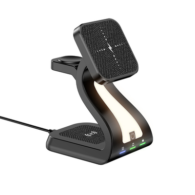 Metal Base 3 In 1 Wireless Charger Magnetic Wireless Charger For iWatch Earphone